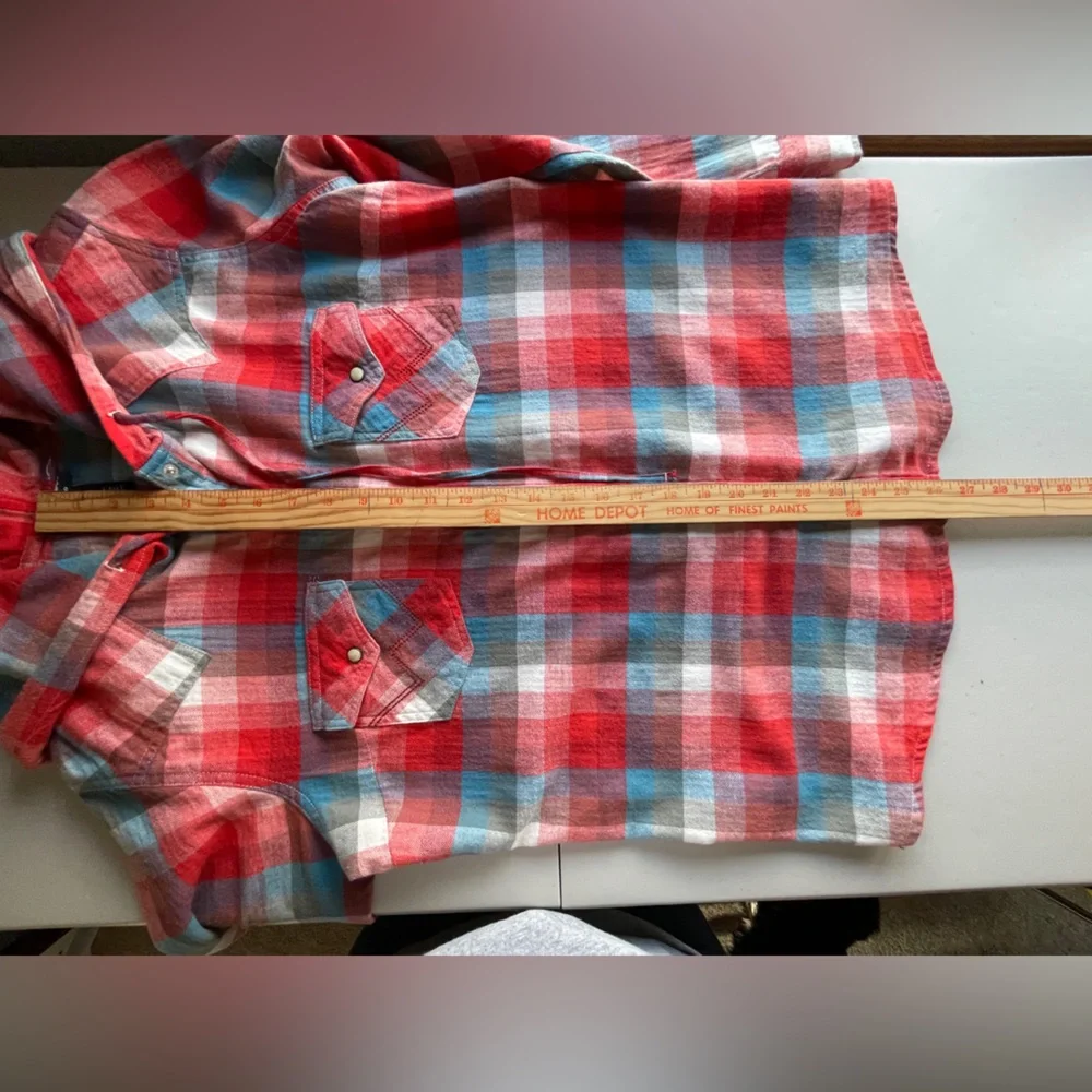 Wrangler Retro Plaid Top With Hood Women’s Large - Picture 9 of 10